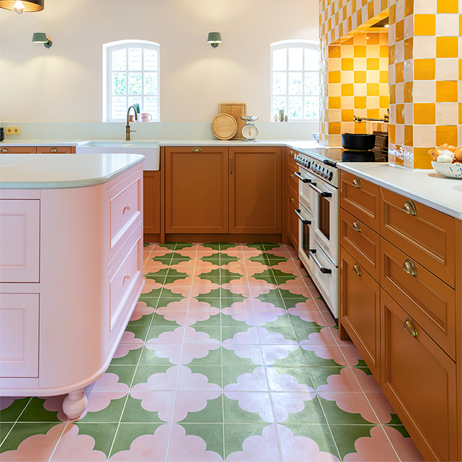 dopamine-kitchen-vibrant-pink-green-modern-cement-tiles